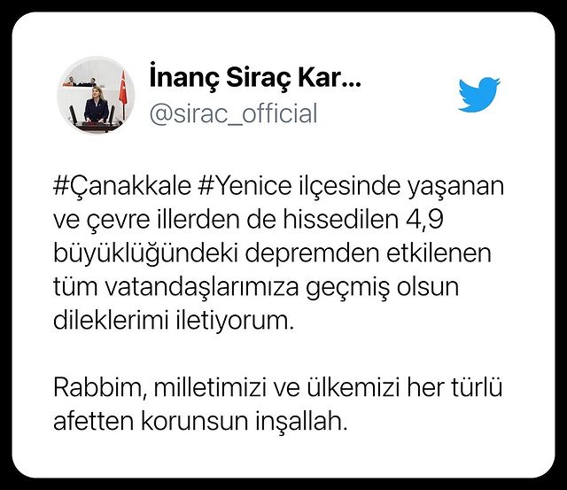 Malatya Milletvekili İnanç Siraç Kara Ölmeztoprak, Yenice'deki 4,9 Şiddetindeki Deprem Hakkında Açıklama Yaptı